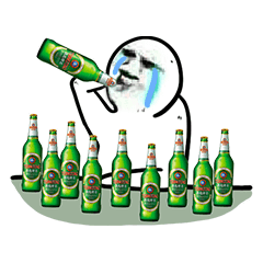 一个人独自流泪喝酒喝可乐系列表情包