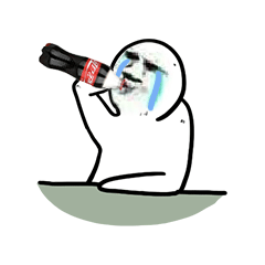 一个人独自流泪喝酒喝可乐系列表情包